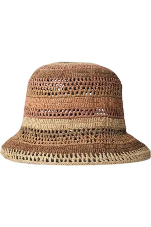 Chloé Accessoires, Dames, , M, Gestreepte geweven emmerhoed