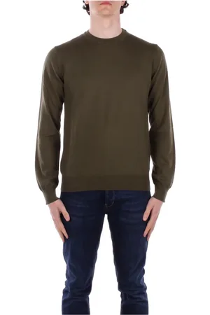 Woolrich Truien, Heren, Groen, M, Katoen, Militaire Logo Trui Slim Fit
