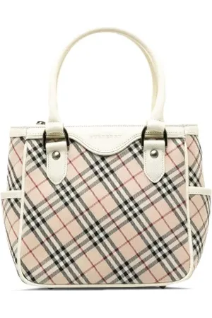 Burberry Pre-owned, Dames, , ONE Size, Leer, Tweedehands Canvas handtassen