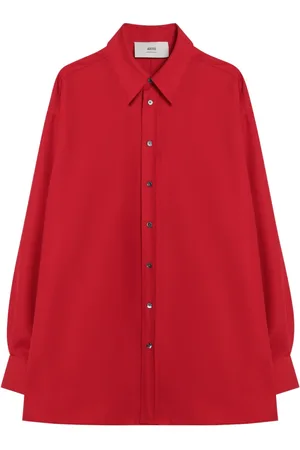 Ami Blouses & Shirts, Dames, Rood, M, Lange mouwen overhemd