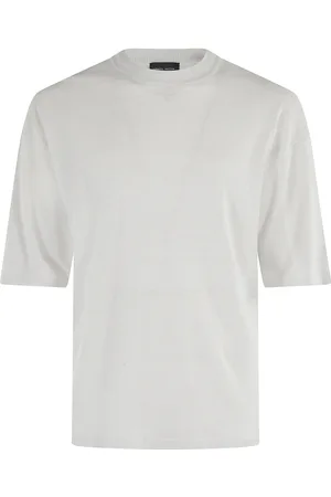 Roberto Collina Truien, Heren, Wit, XL, Linnen, Comfy Fit Crew Neck Short Sleeve