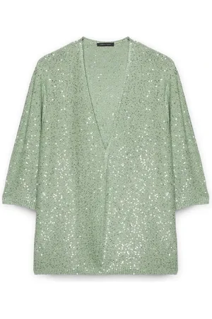 Fiorella rubino Truien, Dames, Groen, M, Pailletten, Vest met pailletten