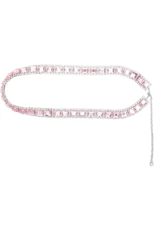 Orciani Accessoires, Dames, Roze, 85 CM, Kristallen Juweel Riem