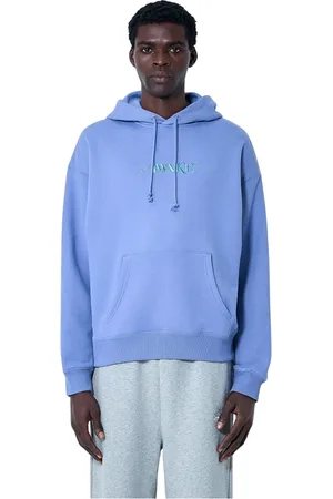 AWAKE NY Sweatshirts & Hoodies, Heren, Blauw, S, Katoen, Logo Motif Hoodie