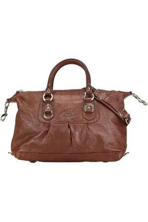 Coach Pre-owned, Dames, Bruin, ONE Size, Leer, Tweedehands leren handtassen