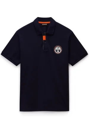 Napapijri Tops, Heren, Blauw, L, Katoen, Heren Polo Met Korte Mouwen