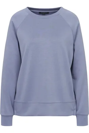 Bugatti Sweatshirts & Hoodies, Dames, Blauw, L, Sportieve Stijl Trui met Zijrits