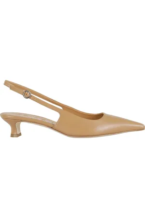Aeyde Schoenen, Dames, Bruin, 38 EU, Leer, Hazelnoot Leren Slingback Puntig Ontwerp