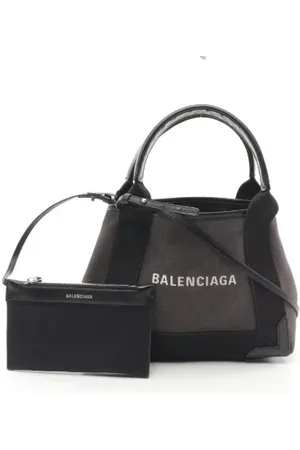 Balenciaga Pre-owned, Dames, Zwart, ONE Size, Leer, Tweedehands Canvas handtassen