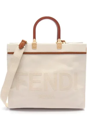 Fendi Pre-owned, Dames, Wit, ONE Size, Pre-owned Canvas totes