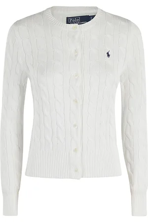 Ralph Lauren Truien, Dames, Wit, M, Katoen, Witte Gebreide Vlecht Cardigan