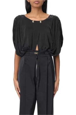 Elisabetta Franchi Jassen, Dames, Zwart, S, Stijlvolle Jas voor Trendy Look