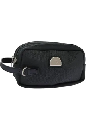 Burberry Pre-owned, Dames, Grijs, ONE Size, Leer, Pre-owned Canvas clutches