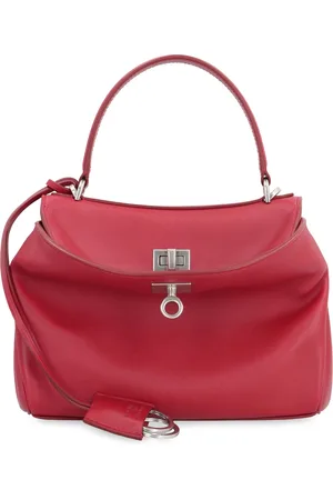 Balenciaga Tassen, Dames, Rood, ONE Size, Leer, Mini Leren Handtas met Draaislot