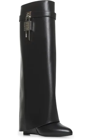 Givenchy Schoenen, Dames, Zwart, 38 EU, Leer, Zwarte leren sleehaklaarzen