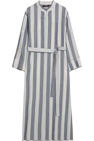 Max Mara Kleedjes, Dames, Blauw, M, Lange Damesjurk Elegant Stijl