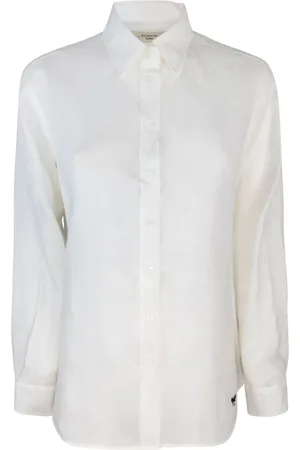 Max Mara Blouses & Shirts, Dames, Wit, XS, Linnen, Wit Linnen Overhemd Borduurwerk Uitgesloten