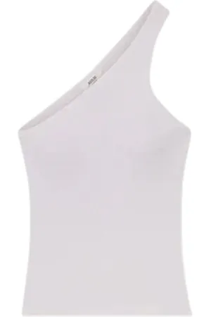 AGOLDE Tops, Dames, Wit, S, Katoen, Witte One Shoulder Tank Top