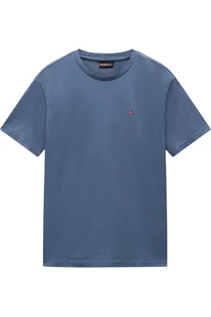 Napapijri Tops, Heren, Blauw, L, Katoen, Katoenen T-Shirt met Korte Mouwen