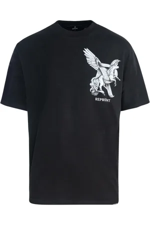 Represent Tops, Heren, Zwart, L, Katoen, Zwart T-shirt Elegance in Beweging