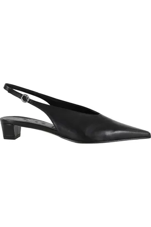 Aeyde Schoenen, Dames, Zwart, 38 1/2 EU, Leer, Nappa Leren Slingback Roomkleurig Zwart