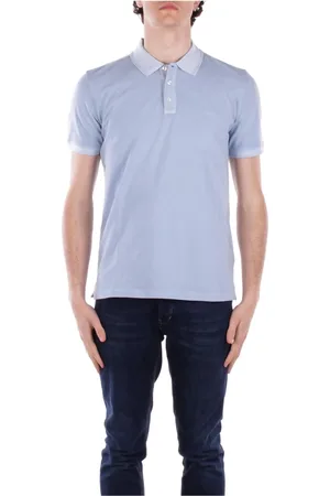 Woolrich Tops, Heren, Blauw, M, Katoen, Lichtblauwe Polo T-shirts en Polos