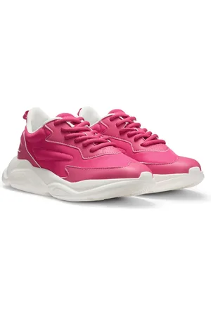 HUGO BOSS Schoenen, Dames, Roze, 40 EU, Moderne Sneakers met Tonal Veters