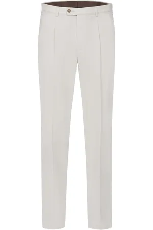 Bugatti Broeken, Heren, Wit, W36 L34, Katoen, Lichtbeige katoenen broek met zakken