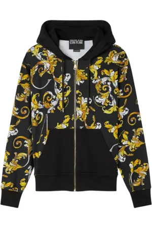 VERSACE Sweatshirts & Hoodies, Heren, Veelkleurig, M, Katoen, Innovatieve Rits Sweater 78Gai 3Z1 Fs 189