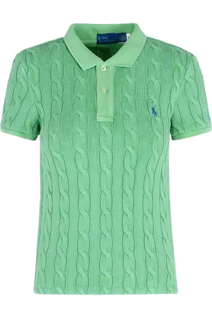 Ralph Lauren Tops, Dames, Groen, M, Katoen, Korte mouw polo shirt in pistache