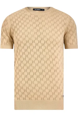 Karl Lagerfeld Truien, Heren, , L, Katoen, rok met monogram gebreid patroon