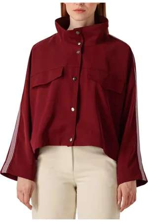 Co`Couture Jassen, Dames, Rood, S, Bordeaux Box Jas voor Vrouwen