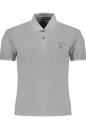 Napapijri Tops, Heren, Grijs, XL, Grijze Polo Korte Mouwen Heren