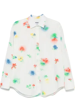 Msgm Blouses & Shirts, Dames, Veelkleurig, S, Witte Casual Overhemden