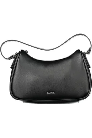 Calvin Klein Tassen, Dames, Zwart, ONE Size, Polyester, Zwarte Polyester Handtas