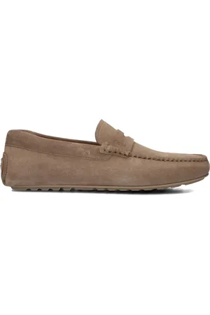 HUGO BOSS Schoenen, Heren, Bruin, 42 EU, Linnen, Stijlvolle heren mocassins voor de zomer