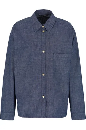 Armani Exchange Overhemden, Heren, Blauw, S, Katoen, Jeansblauw Overhemd Relaxte Pasvorm