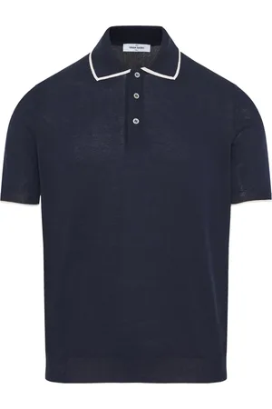 Gran Sasso Tops, Heren, Blauw, L, Katoen, Klassiek katoenen poloshirt gemaakt in Italië