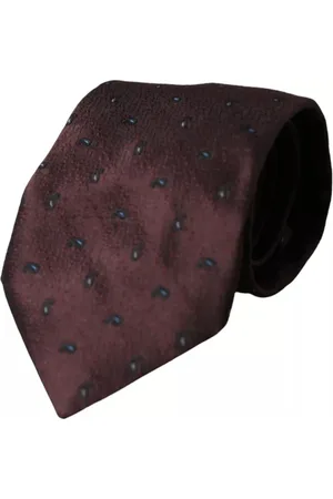 Dolce & Gabbana Accessoires, unisex, Bruin, ONE Size, Bordeaux Fantasy Zijden Heren Stropdas