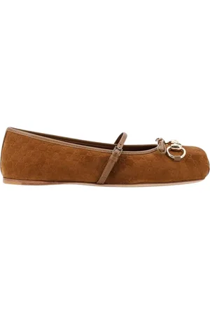 Gucci Schoenen, Dames, Bruin, 36 EU, Elegante Comfortabele Ballet Flats