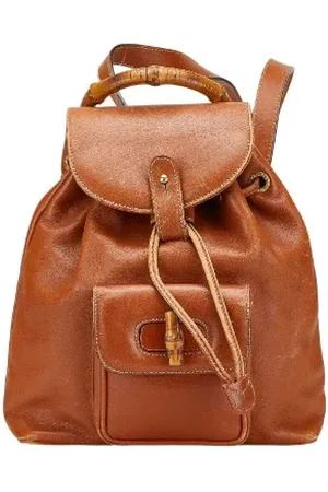 Gucci Pre-owned, Dames, Bruin, ONE Size, Leer, Pre-owned Leather backpacks