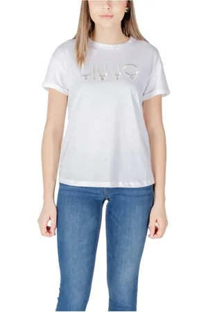 Liu Jo Tops, Dames, Wit, S, Katoen, Stijlvolle katoenen T-shirt met opvallende details