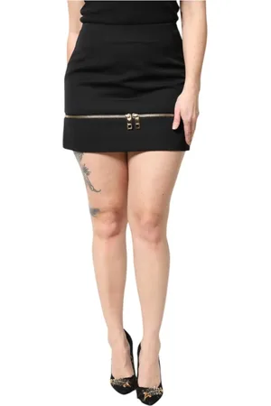 Dolce & Gabbana Rokken, Dames, Zwart, 2Xs, Wol, Luxe Wollen Mini Rok met Zijde