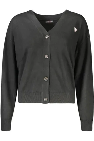 Guess Truien, Dames, Zwart, S, Polyester, Zwarte V-hals trui voor vrouwen