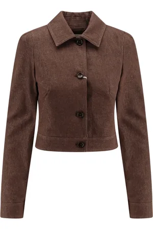 Max Mara Jassen, Dames, Bruin, L, Katoen, Bruine Katoenen Kleding met Verstelbare Bandjes