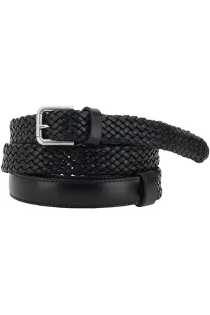 Dolce & Gabbana Accessoires, Heren, Zwart, 100 CM, Leer, Geweven Design Leren Riem