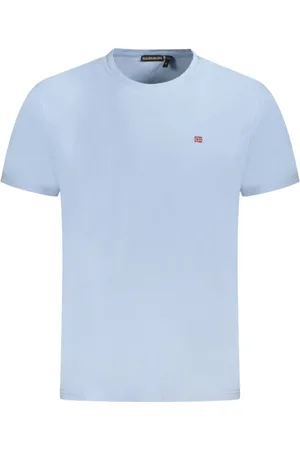 Napapijri Tops, Heren, Blauw, L, Katoen, Lichtblauw Katoenen Heren T-shirt