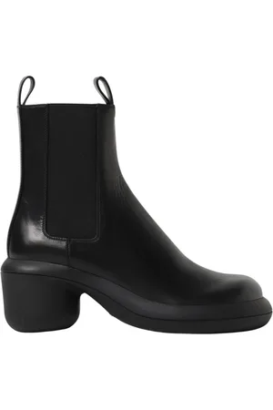 Jil Sander Schoenen, Dames, Zwart, 40 EU, Leer, Zwarte Chunky Heel Enkellaarzen