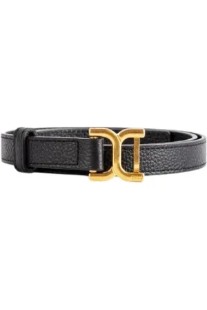 Chloé Accessoires, Dames, Zwart, M, Leer, Zwart leren Marcie riem