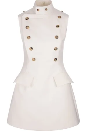 Alexander McQueen Kleedjes, Dames, Wit, S, Witte Minijurk met Panier Bot